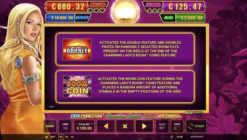Cash Connection - Charming Lady's Boom Coins - rögzített Boom Coin szorzóval